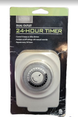 Dual Outlet 24-Hour Timer Indoor Programmable Plug Switch Power Outlet Electric