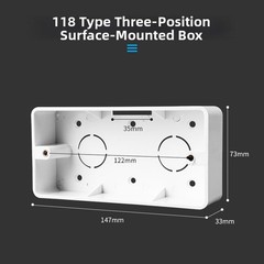 118 Type Compact Wall Mount Junction Box for Switch Socket Exterior Use