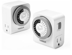 24-Hour Indoor Mechanical Outlet Timer, for Electrical Outlets 2 Grounded Outlet