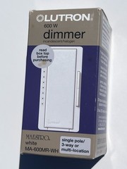 lutron maestro dimmer white 600w Single Pole 3 WAY Or Multi MA-600MR-WH