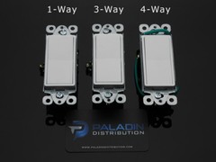 15A Decorator Wall Rocker Switch Single Pole / 3-Way / 4-Way – UL Listed White