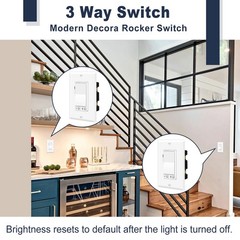 4 Pack Dimmer Light Switch- Single Pole or 3-Way for LED /600W Incandescent ETL