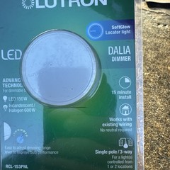 Lutron Dalia LED+ White Illuminated Rotary Light Dimmer Switch 150W For LED Bulb
