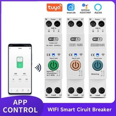 WiFi Smart Circuit Breaker 63A 1P Energy Monitor Timer Relay Remote App Control