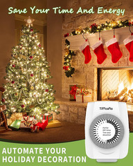Temporizador enchufe mecanico interior 3 puntas 24 horas programable luz navidad
