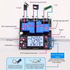Automatic Battery Cutoff Switch 30A Relays LCD Display 10V-110V Voltages