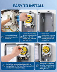 T104M 24-Hour Mechanical Timer Switch (Mechanism Only), 208-277VAC DPST, 5HP 40A