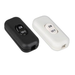 2 PCS Inline Cord Switch On/Off Lamp Rocker AC 120V 10A White and Black