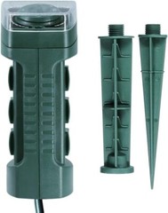 Outdoor Yard Stake with Mechanical Timer, Photocell Light Sensor, Weatherproof