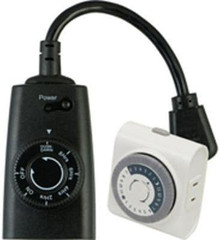 Plug-In Weather Resistant Outdoor Light-Sensing Timer and Plug-In Basic Indoor T