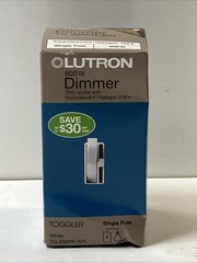 LOT OF (4) LUTRON TG-600PR-WH DIMMER TOGGLER SINGLE POLE 600W WHITE
