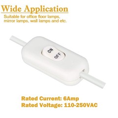 2PCS Inline Cord Switch, On/Off Lamp Control Appliance Switch Rocker AC120V 1…