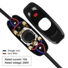 5 Pcs Inline Switch, Cord Appliance Black Switch, Button ON OFF for Lamp, Rat…