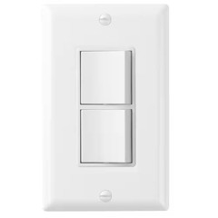 Decora 15 Amp 2 Single Pole Rocker Light Switch, Wall Plate Included, UL Listed,