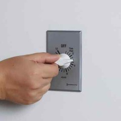 12 Hour Timer for Whole House Fans Automatic, Face Plate Gray Plastic Finish