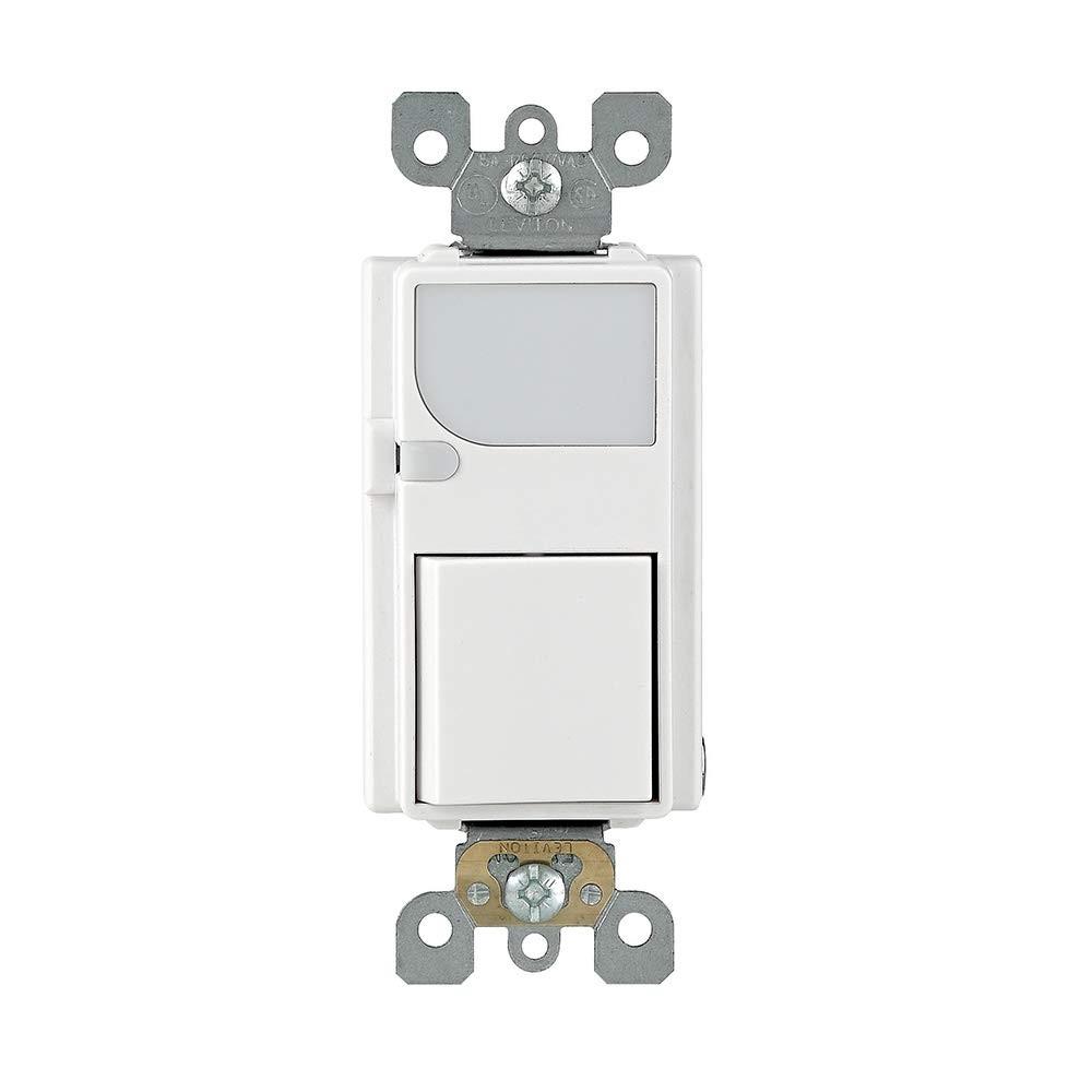 15-Amp 120V AC Combination Decora Switch with Guide Light, 6526-W, White