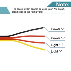 DC 5V Touch Dimmer Switch 10mm Diameter Snap-in Mount Black for LED Lights