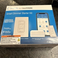 Lutron Caseta P-BDG-PKG1W Wireless Dimmer Kit with Smart Bridge – White