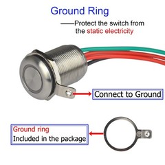 Touch Switch UT19Z11 Latching DC 6V-24V Blue LED On Fits 19mm 3/4 Mount Hole