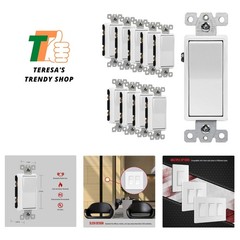 Impact-Resistant 20A Light Switch 10-Pack – Perfect for Homes & Offices