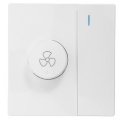 White Rotary Ceiling Fan Wall Switch with Universal Compatibility for Home