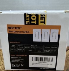 BESTTEN Dimmer Switch 3 Pack LED/Halogen/Incandescent Single-Pole or 3-Way NEW