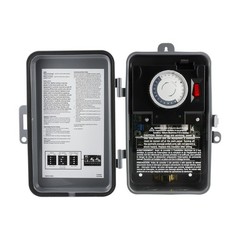 GE 15135 24-Hour Mechanical Time Switch 2HP Metal Indoor/Outdoor 48 On/Off