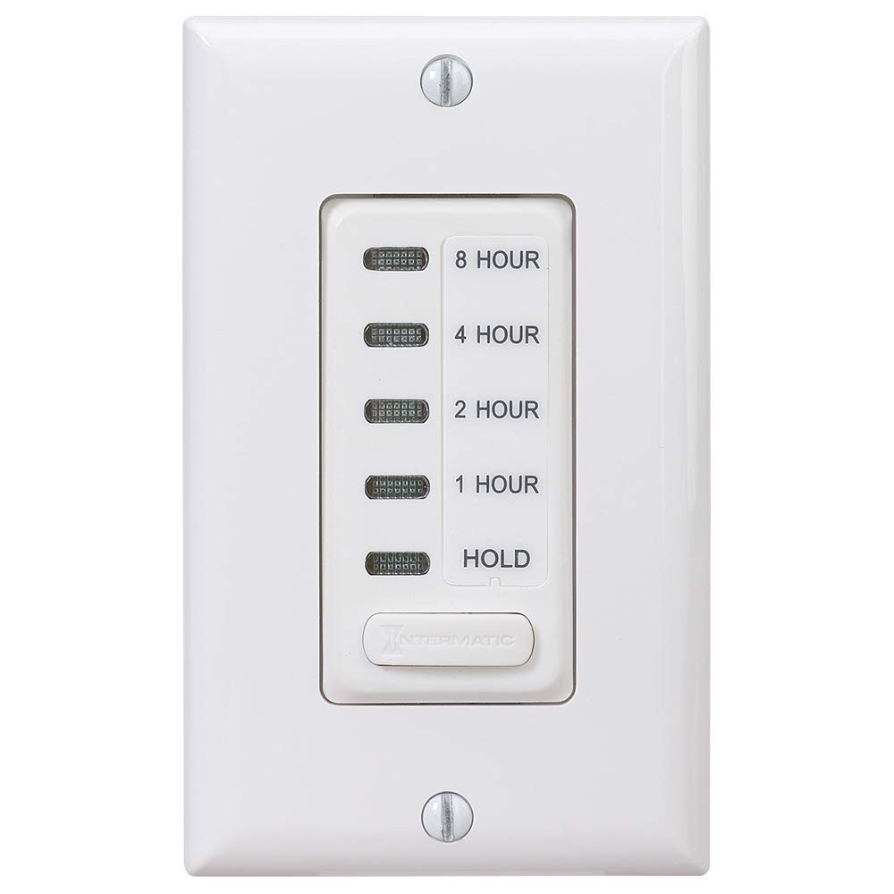 Intermatic EI220W 1/2/4/8 Hour SPST 1800-Watt In-Wall Hour, White