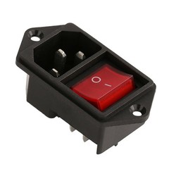 Robust IEC Connector Socket with Red Switch and Fuse Efficient Power Solution
