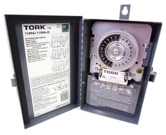 TORK 1109A-O 120-277V 40A Multi-Volt Mechanical Lighting Switch Timer DPST NOB