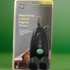 2-Outlet Digital Timer | Outdoor Lights | Photocell Light Sensing | by GE | 142