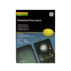 GE 15135 24-Hour Mechanical Time Switch 2HP Metal Indoor/Outdoor 48 On/Off