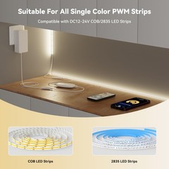 RF WiFi Smart Remote Dimmer for Single Color LED Strip Lights,Compatible with…