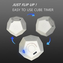Cube Pomodoro Timer, Flip to Start, Rechargeable USB-C, 11 Preset Times, Silent