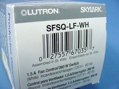 Lutron Skylark White 1.5A Ceiling Fan Speed 360W Light Switch Control SFSQ-LF-WH