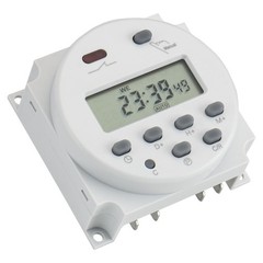 Baomain Time Switch Relay,Digital LCD Programmable Timer,24V Timer, White
