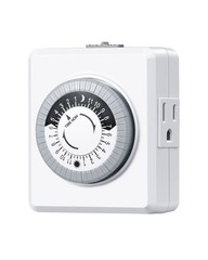 DEWENWILS 24 Hour Mechanical Outlet Timer for Lamps, Christmas Lights, 1-Pack