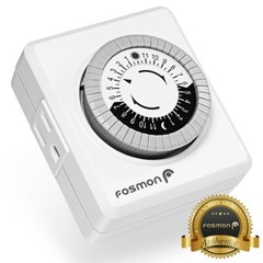 Indoor 24Hour Daily Mechanical Dual Outlet Light Timer Hydroponics Plug In [ETL]