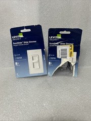 LEVITON 6672-1LW DECORA SURESLIDE UNIVERSAL 150W SLIDE-TO-OFF DIMMER WHITE