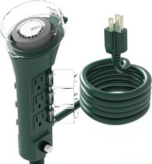 Outdoor Power Stake Timer with Mechanical, 6 Grounded Outlets – 6 ft Cord, We…
