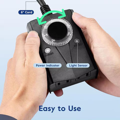 Light Sensor Timer Waterproof and Mechanical Plug in Timer Switch with 2 Grounde