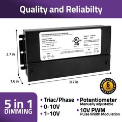 HitLights 24V 96W Dimmable LED Driver – Smooth Flicker Free Black-24V