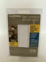 Lutron Diva DVFSQ-LFH Fan Control and Light Switch Single Pole White