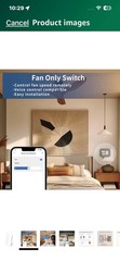 Smart Ceiling Fan and Light Switch, WiFi 3-Speed Fan Controller, Works W Alexa