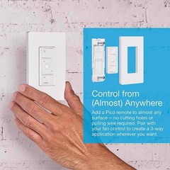 Caseta PD-FSQN-WH-R White 1.5A 1-Pole Plastic Wireless Fan Control 5.9 H in.