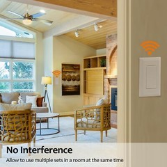 Wireless Light Switch And Receiver Kit 15a High Power No Wiring No Interference