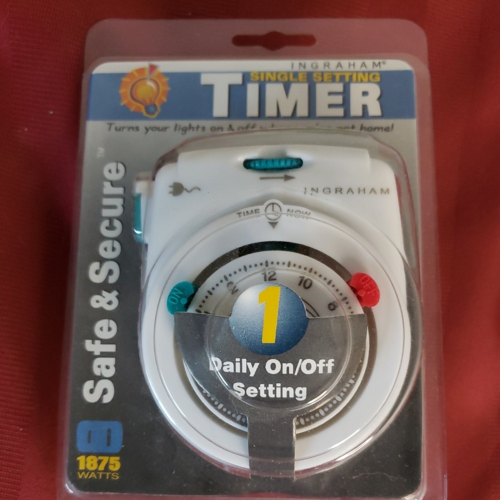 Ingraham Single Setting Timer Lights Appliances Daily On/Off Model New 12-820