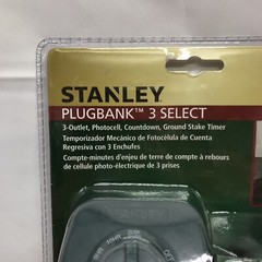 Stanley Outdoor Plug Bank 3 Outlets Auto Control Ground Stake Timer Rainproof