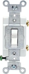 Leviton 20 amps Single Pole Toggle AC Quiet Switch White
