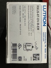 Lutron PowPak Wireless 0-10V Dimming Module White RMJS-8T-DV-B-EM 120/277V 8A